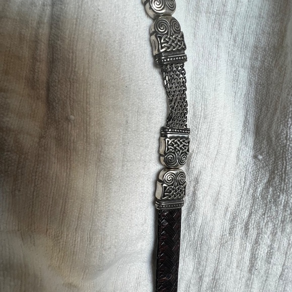 Reversible sterling silver/leather belt main image 7